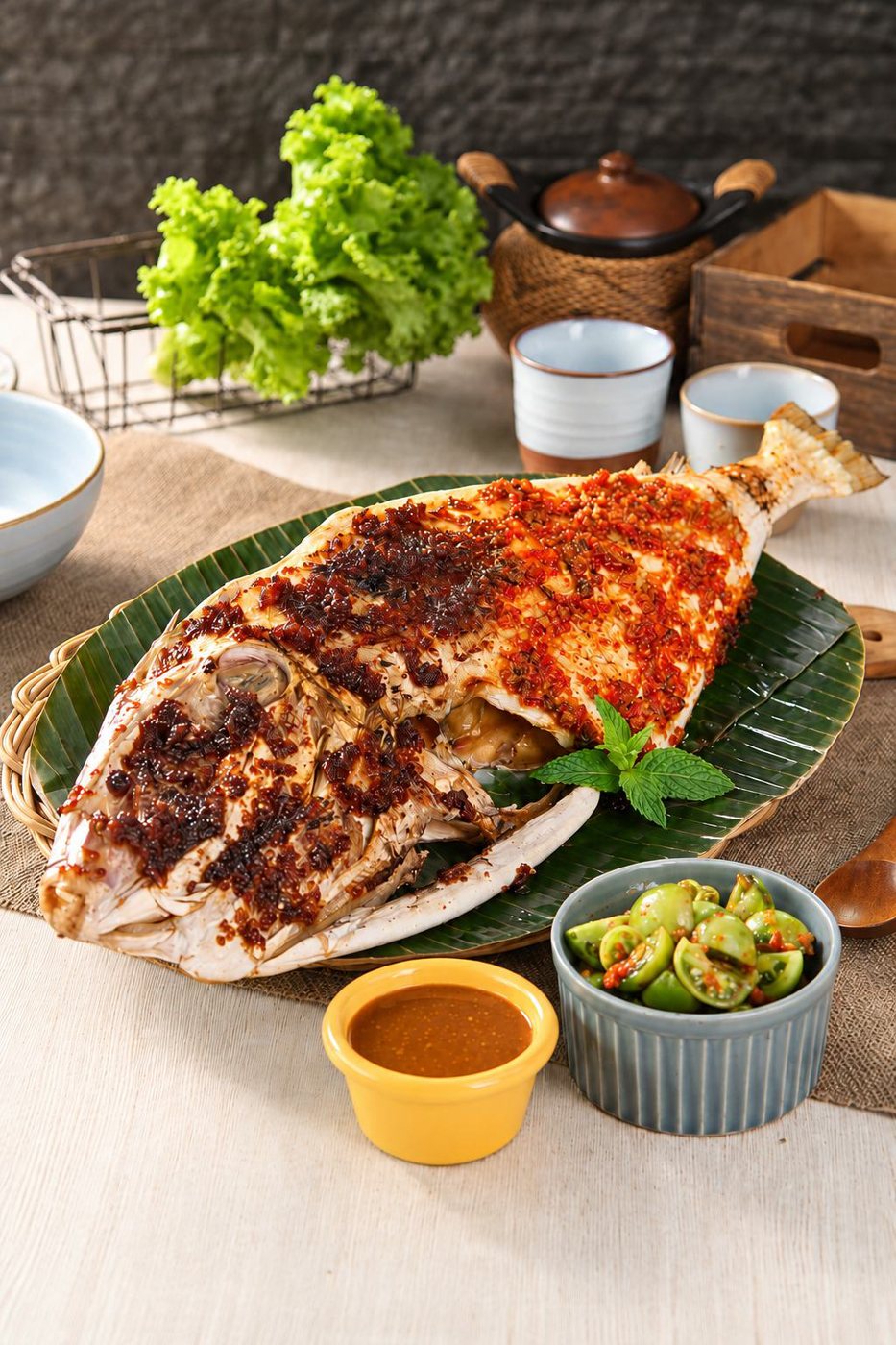 Ikan sukang bakar dua rasa